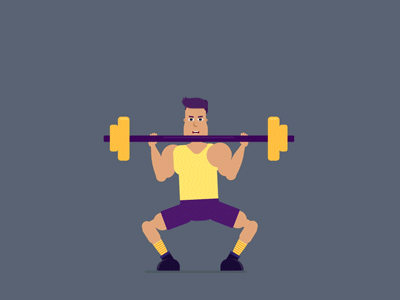 Muscle Man - Shoulder Press Animation 2d adobe ae aescripts after effects aftereffects animation cartoon character character animation designs duik explainer minimal mograph motion motion graphics rig trendy vector