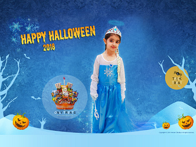 Personalized Wallpaper 2018 angel elsa frozen halloween notricksonlytreats photoshop posthalloween pumpkins trickortreat