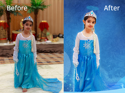 Before and After background removal beautifying the image before and after digital image editing elsa frozen image enhancement kids theme photo photoshop cc wallpaper