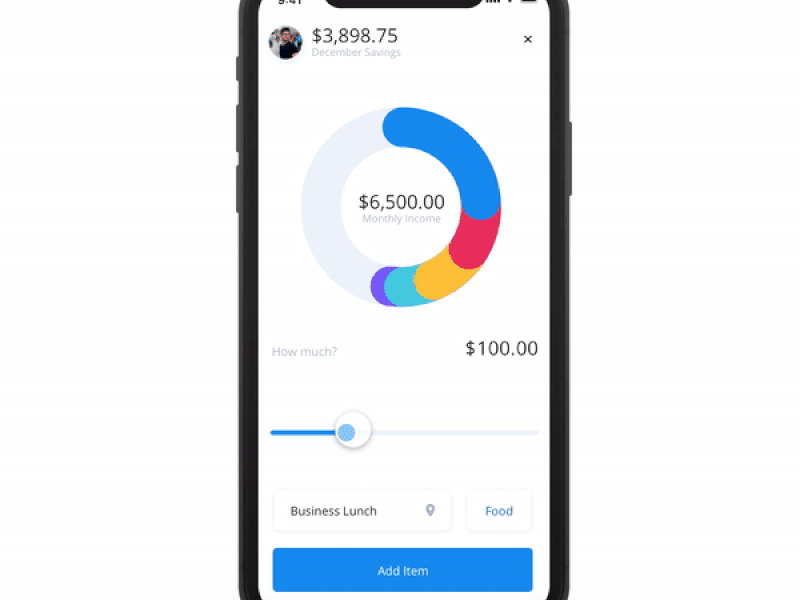 Finance App iOS interactive prototype adobexd animation autoanimate banking bankingapp finance gif insurance interaction design numberanimation numbers prototype ui userinteraction ux