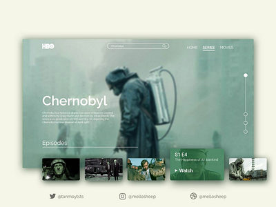 Chernobyl Web UI adobe chernobyl design hbo inspiration photoshop tvseries ui uidesign uiux webdesign