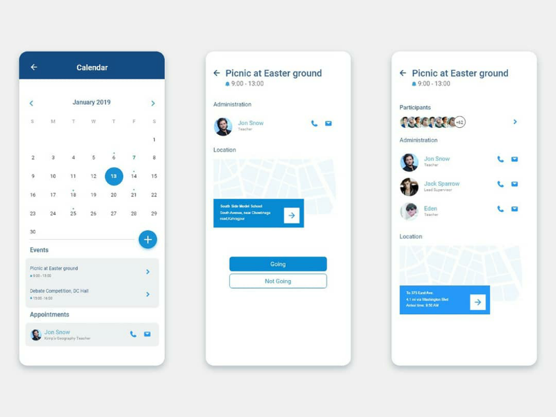 Calendar Appointment UI usage calendar design app adobexd adobe uidesign uiux
