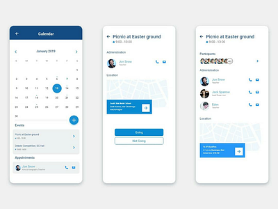 Calendar Appointment UI adobe adobexd app calendar design uidesign uiux usage