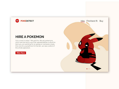 Hire a Pokémon adobe adobexd design idea illustration pokemon ui uidesign uiux ux web webpage