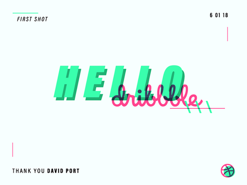 Hello Dribbble animation color debut design first flow gif graphicdesign hello shot
