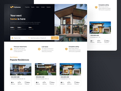 Myhome - Luxury Real Estate Website Design app design landing ui ux ux design