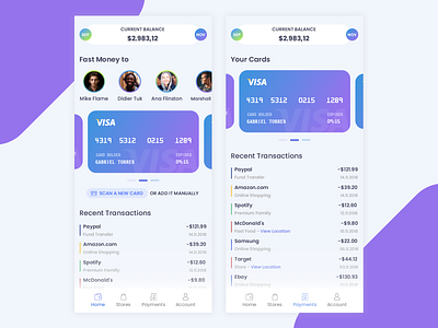 Banking App - Finance app application bank banking card cards design mobile money ui ux ux design