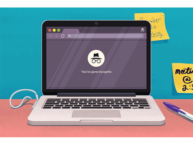 Using Incognito Mode gif laptop spy