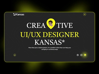 Kansas- Portfolio Website Template animation avatar creative design figma graphic design header minimal portfolio ui web webflow website