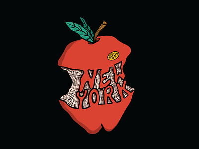 Nooklyn's Apple apple design graphic design illustration lettering new york