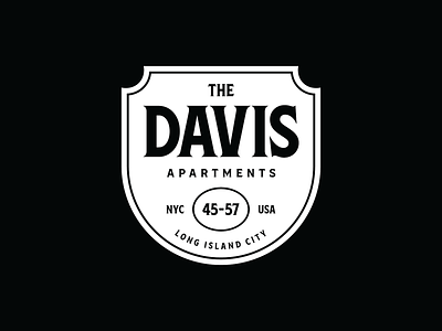 45-47 Davis Apartments Logo apartments badges black and white branding design graphic graphic design logo reality typeface typography