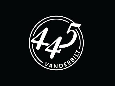 445 Vanderbilt apartments badge black and white branding design graphic graphic design illustration lettering logo nooklyn real estate type typography