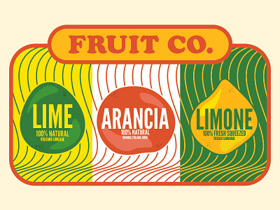 Fruit Co. Drink label graphics badge color graphic graphic design illustration logo type typography