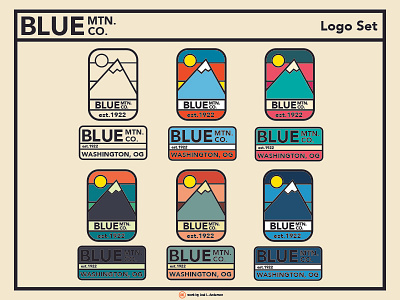 Blue Mountain Company Logo Set badge color graphic graphic design icon illustration logo type typography