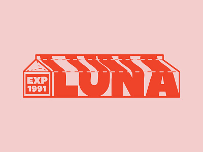 Luna Milk Carton badge branding design graphic illustration logo type typography vector