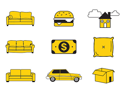 Icons for "A Guide to Living on Your Friends Couch"