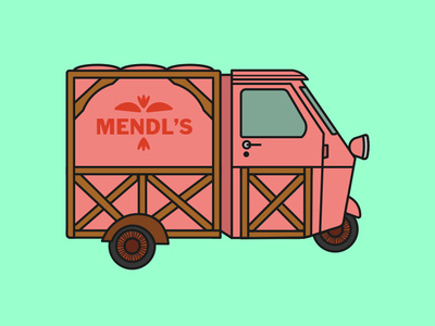 Mendl's truck color design graphic graphic design icon illustration typography vector wes anderson