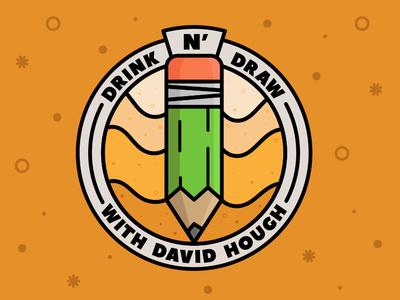 Drink N' Draw Logo badge branding design graphic graphic design icon illustration logo type typography