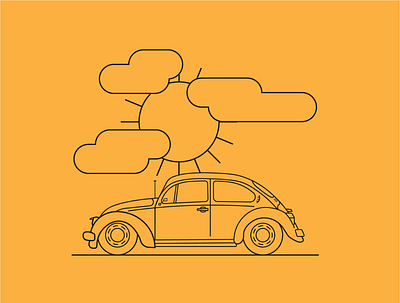 VW Bug design graphic graphic design icon illustration line lineart minimal