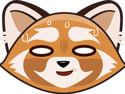 Nervous Red Panda affinitydesigner animal cute design emoji illustration kawaii nervous redpanda sticker vector
