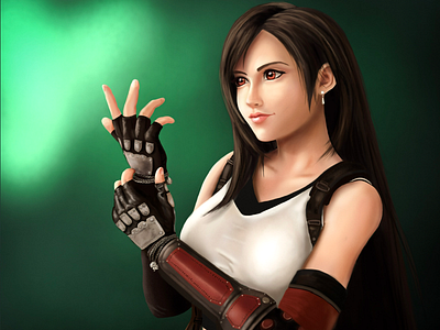 Tifa Lockheart - Final Fantasy VII character design digital finalfantasy vii ipad pro lockheart painting portrait procreate tifa