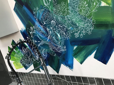 Floral Splash - Mural Backsplash art backsplash floral fresh interior interior art mural slash