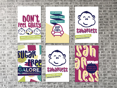 Saharless Branding & Poster Series brand branding child creative direction fun funky graphics monkey poster series posters sugar visual identity