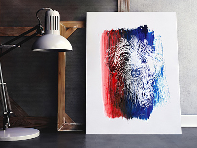 Terrier - Year of The Dog 2018 artwork chalk chinese new year decor dog modern paint print puppy strokes terrier