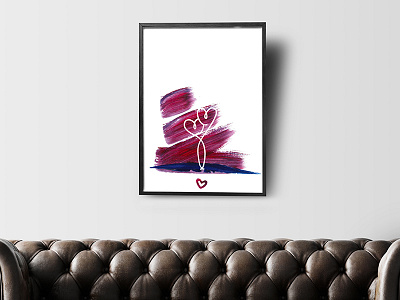 Intertwined Love Illustration artwork decor hearts illustration intertwined love print strokes valentines