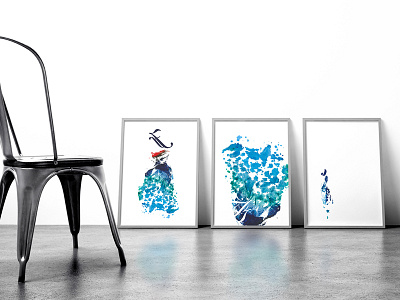 Fashion Splashes Series art print dresses elegant fashion feminine splash typography watercolour women