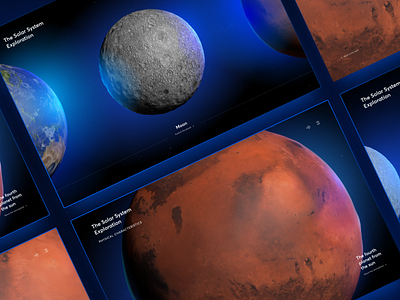 Solar System Exploration Website Concept clean dark theme interaction design jak minimal