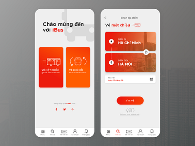 Coach Tickets Application Design - iBus app bus clean coach design flat interaction design jak minimal orange red ticket ui uidesign ux uxdesign vehicle