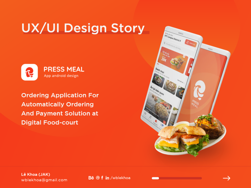 Food-court Ordering App Design Story - UX/UI Design app clean design food and drink food app illustration interaction design jak orange red uxdesign
