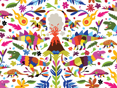 Dinosaur Otomi surface design