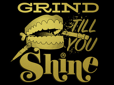 Grind Till You Shine t-shirt, detail bruxism grizzlywheeler pencil