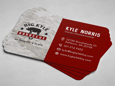 Big Kyle BBQ Business Card Design barbecue bbq business card business cards catering food graphic design local business print design