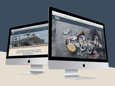 Sea Farms Website Design Mockup on iMac