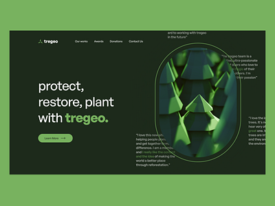 Tregeo - Protect, Restore and Plant branding design figma figma app figmadesign graphic design landing page trees ui web web design