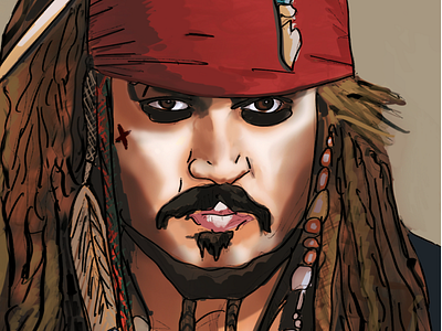 Johnny Depp from Pirates of the Caribbean art design graphic design illustration johnnydepp pirates procreate