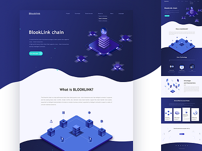 Blockchain website 2.5d bitcoin blockchain crypto design ethereum ico isometric landing payment ui website