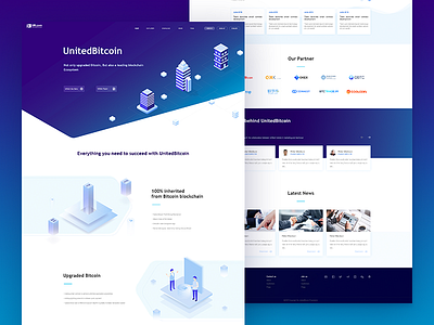 Blockchain website 2.5d bitcoin blockchain crypto design ethereum ico isometric landing payment ui website