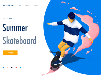 Skateboard Illustration character color design girl illustration illustrator women landing motion sign in summer web website