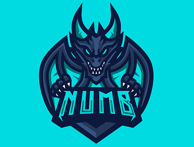 NUMB animal branding design dragon draw esport gaming illistration logo mascot