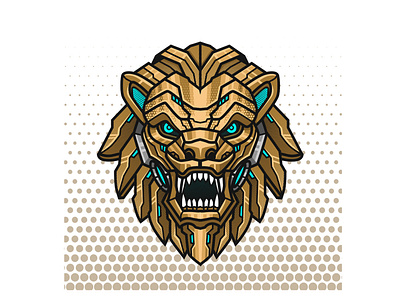 CYBERLION animal artowrk branding gaming illistration lion logo mascot nft