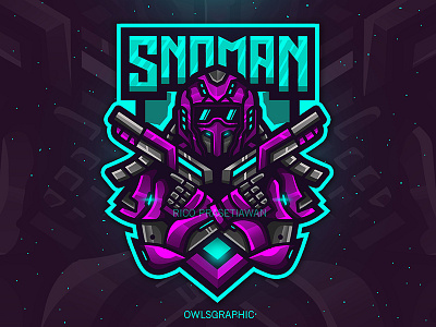 Snoman esport gaming logo mascot