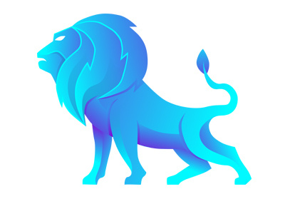 lion animal gradient color illistration logo