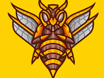 bee animal pet art book bee logo mascot