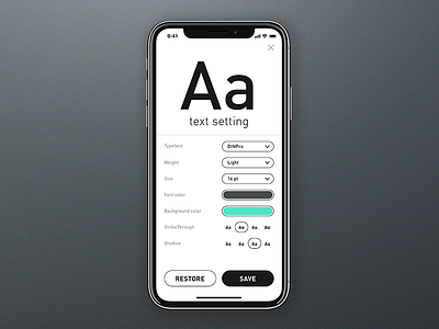 Daily UI challenge #007 — Setting