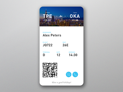 Daily UI challenge #024 — Boarding Pass daily ui