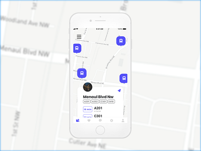 Daily UI challenge #029 — Map app bus dailyui